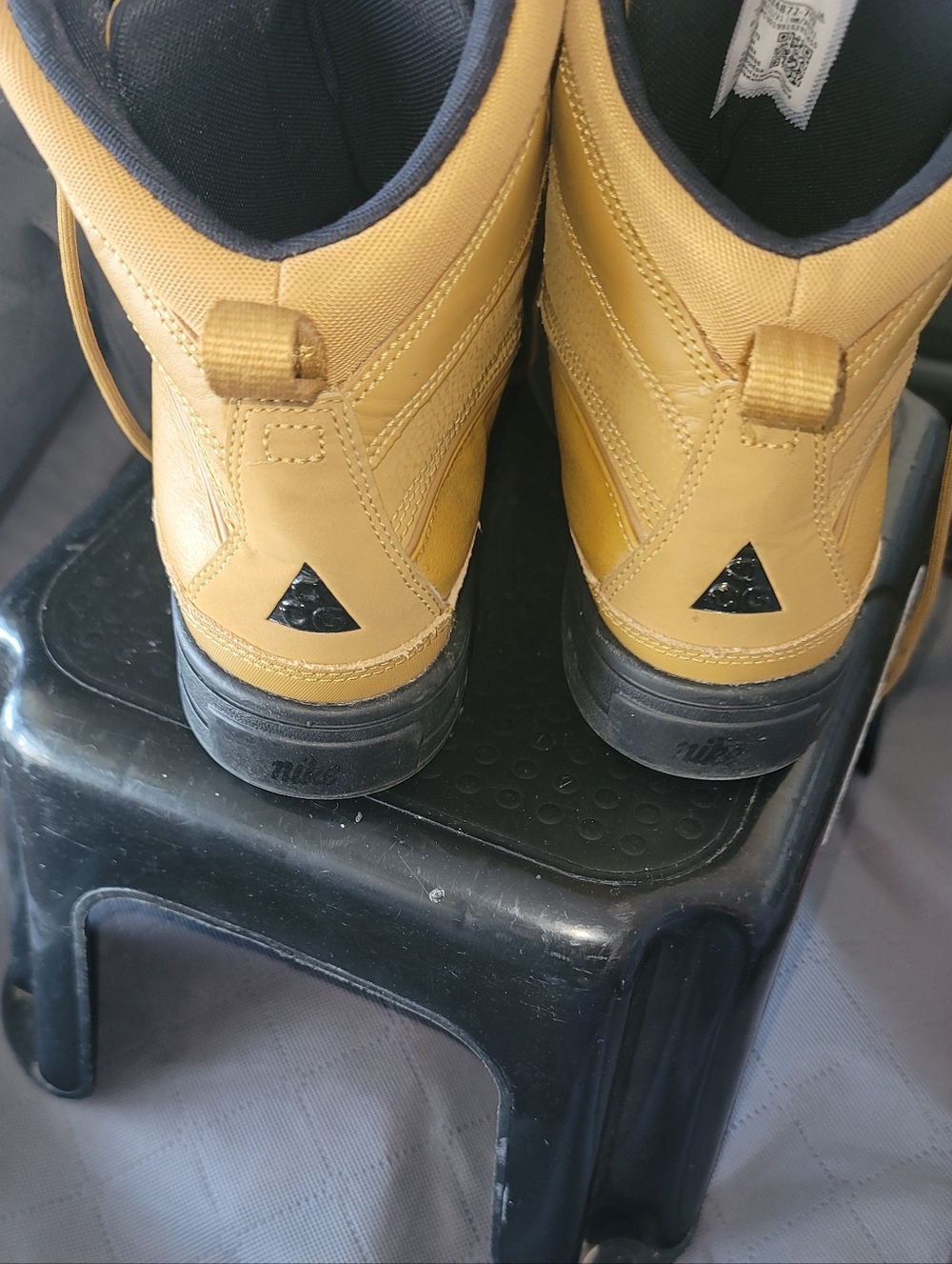 Nike Youth Black Athletic Shoes with Yellow Accent - Picture 3 of 8